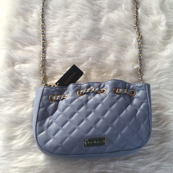 bebe Chelsea Crossbody Cloud ☁️ Blue Gold Chain 👛 - Picture 5 of 8